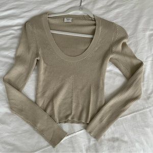 Abercrombie & Fitch Tan Ribbed Sweater